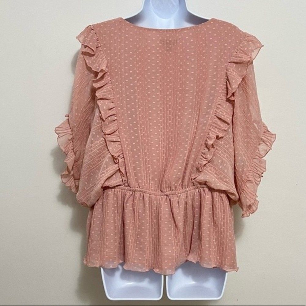 Express Pink Ruffle Blouse - Picture 4 of 7